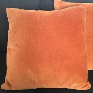 18 inch Rust/Copper/Orange Velvet throw pillows-2